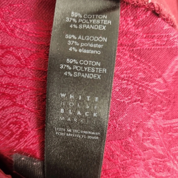 White House Black Market The Slim Ankle Pant Red Size 10 Stretch Paisley Print - Picture 11 of 11